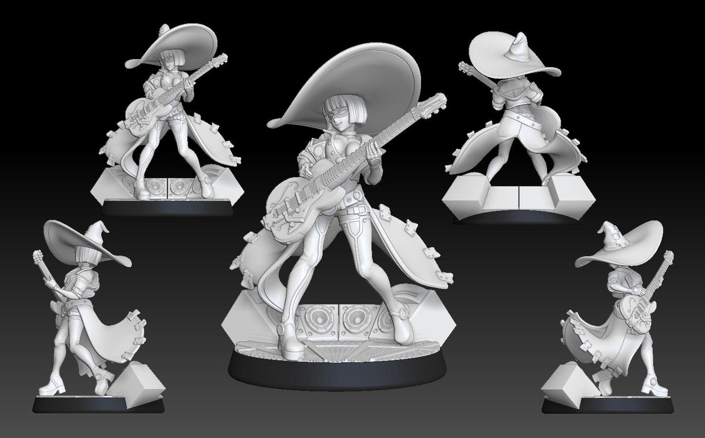 Rock Witch Miniature - LPOMC - 28mm / 32mm / 36mm / 75mm