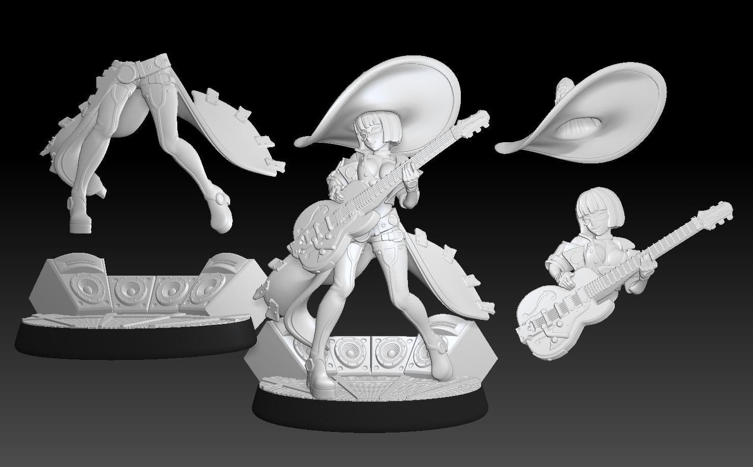 Rock Witch Miniature - LPOMC - 28mm / 32mm / 36mm / 75mm