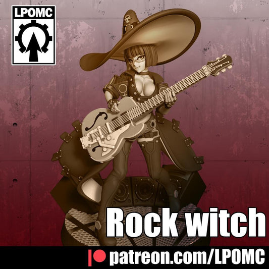 Rock Witch Miniature - LPOMC - 28mm / 32mm / 36mm / 75mm