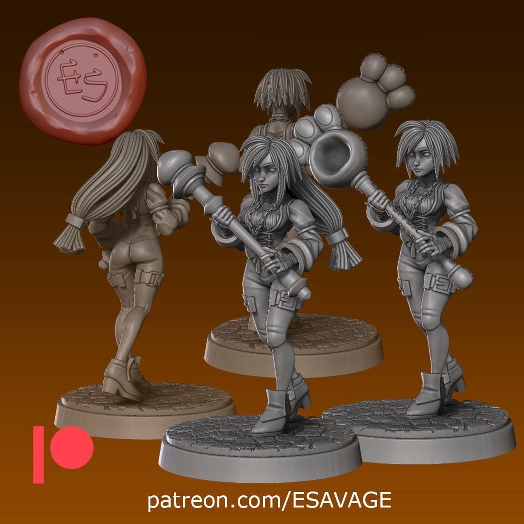 Summoner Princess Miniature (Long & Short Hair Variations) - Ethan Savage Studios - 28mm / 32mm / 36mm