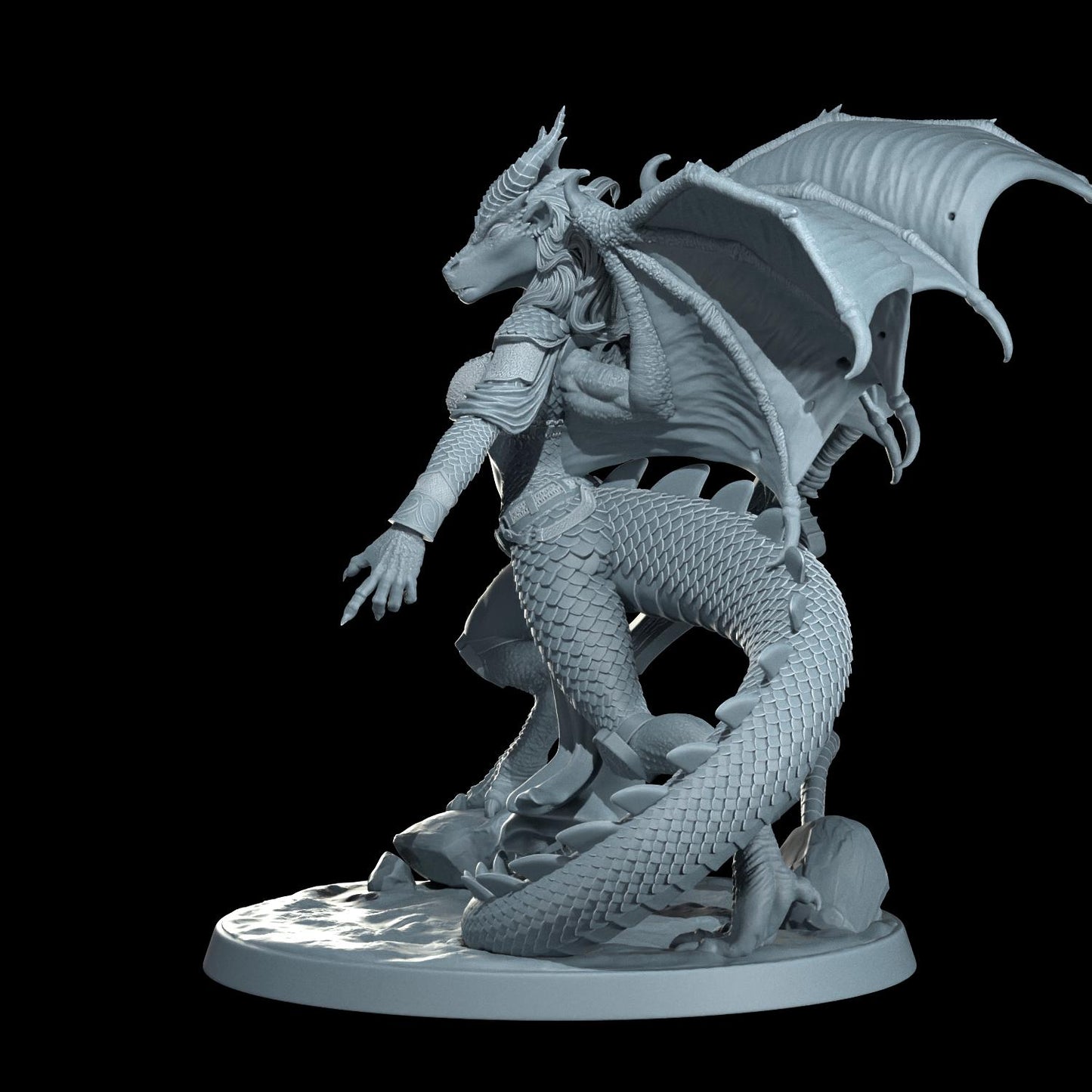 Dragonborn Barbarian Drakira Flameheart Miniature (Standard & NSFW Variations) - Cosmondo - 28mm / 32mm / 36mm / 75mm / 120mm