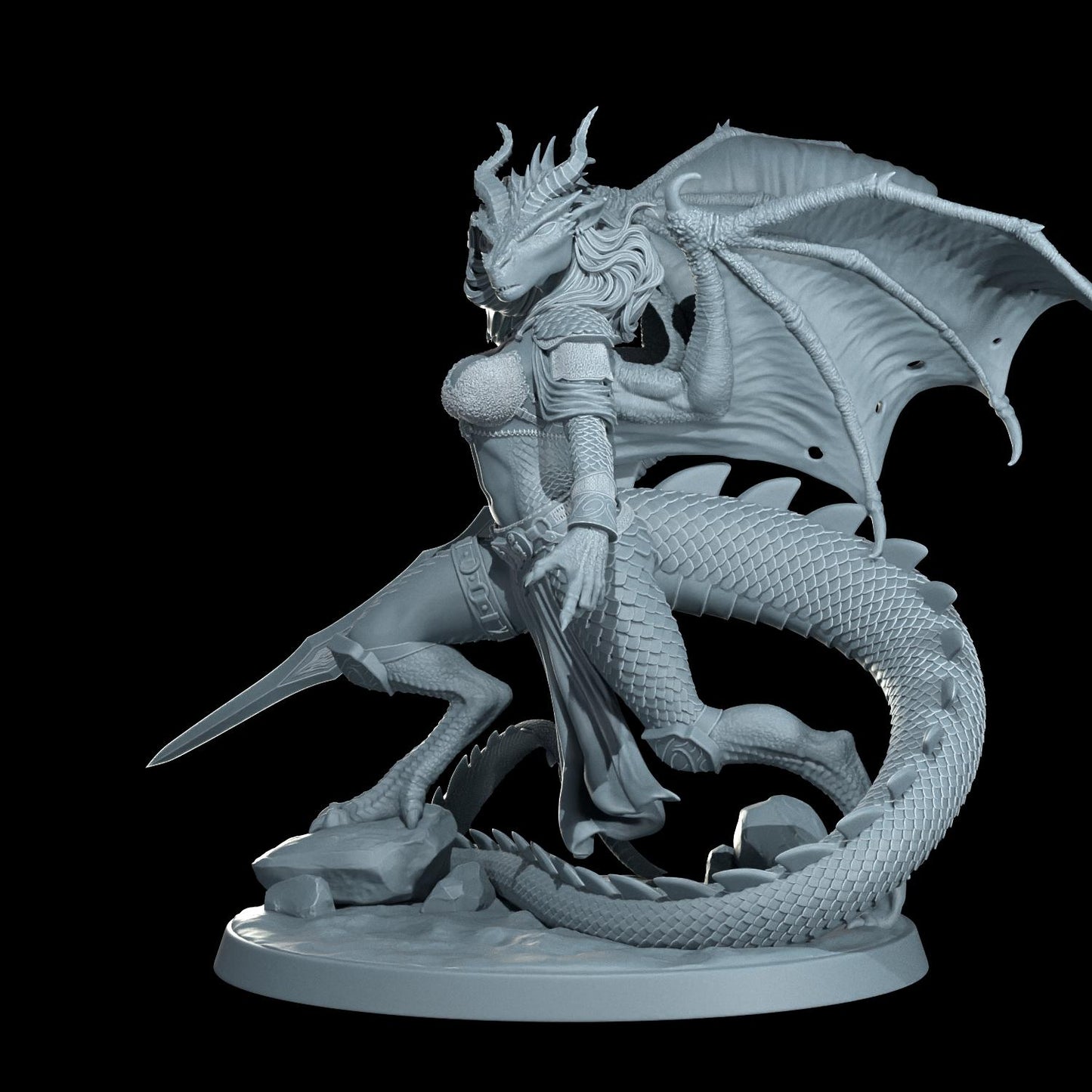 Dragonborn Barbarian Drakira Flameheart Miniature (Standard & NSFW Variations) - Cosmondo - 28mm / 32mm / 36mm / 75mm / 120mm