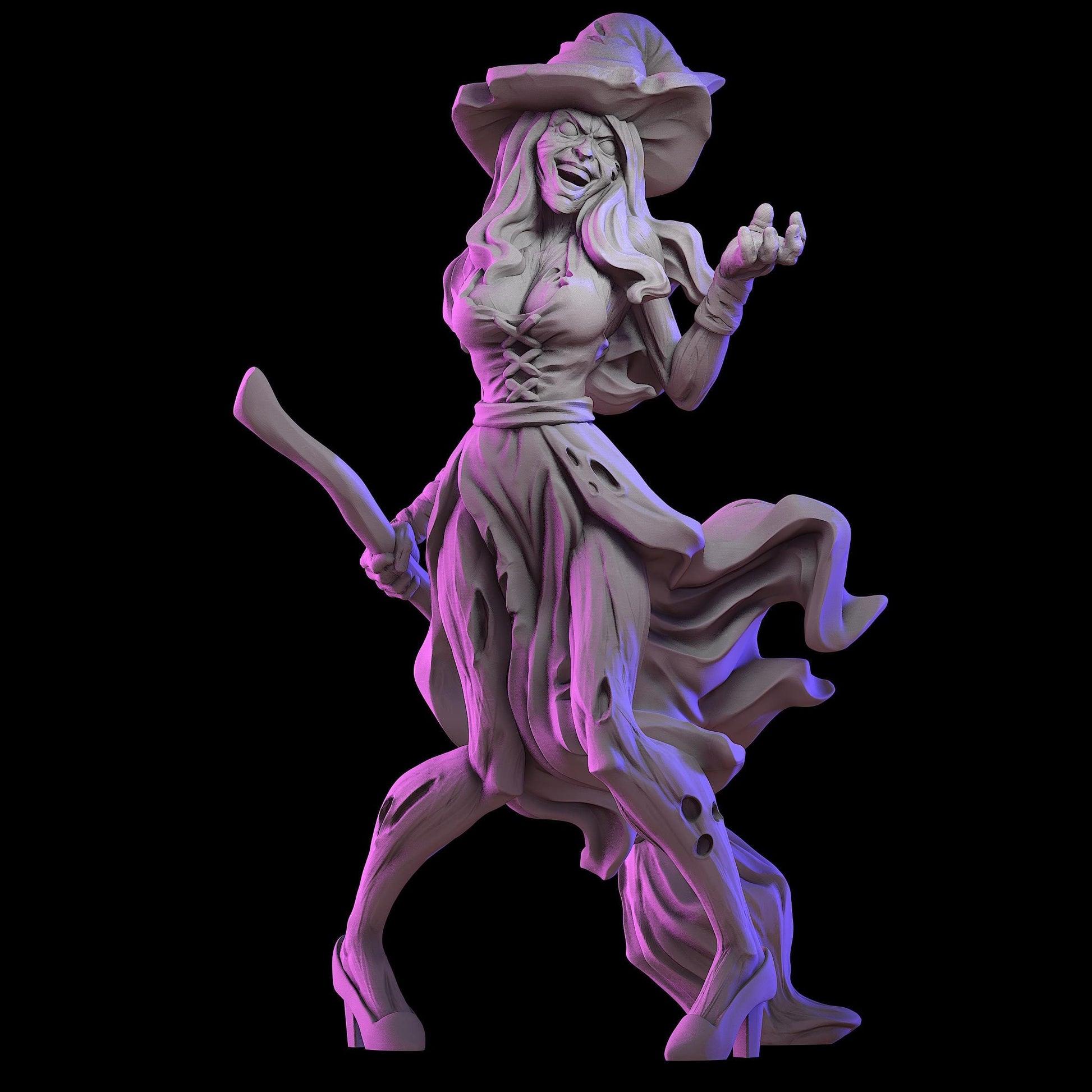 Witch Zombie Miniature - VaultZ - 28mm / 32mm / 36mm