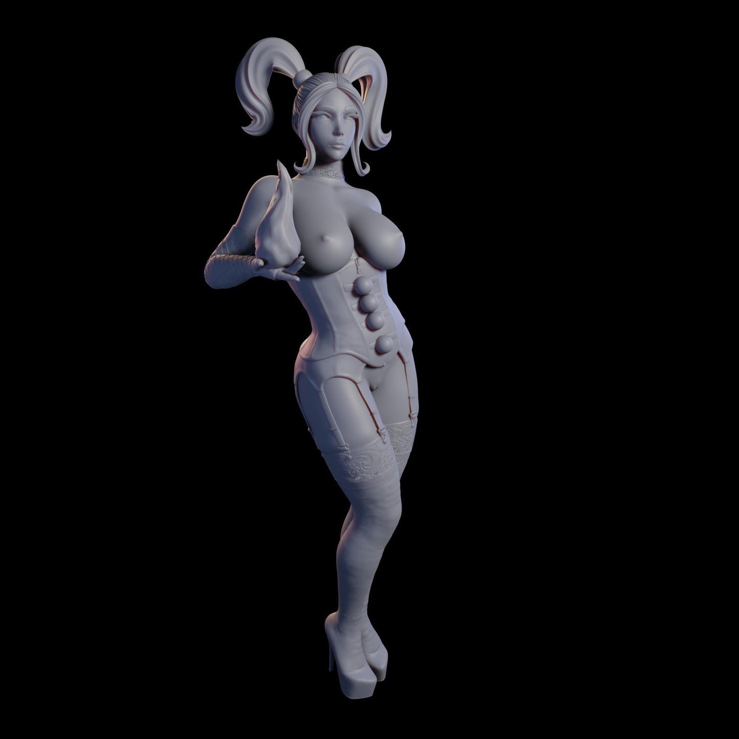 Mystical Courtesan Miniature (2 Poses, Standard & NSFW Variations) - QB Works - 28mm / 32mm / 36mm / 75mm