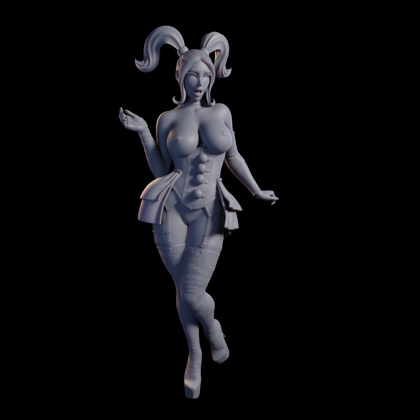 Mystical Courtesan Miniature (2 Poses, Standard & NSFW Variations) - QB Works - 28mm / 32mm / 36mm / 75mm