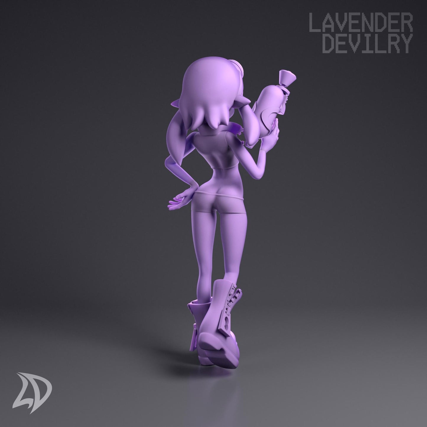 Lorelei, Watergun Spy Miniature (Squid & Octo Variations) - Lavender Devilry - 28mm / 32mm / 36mm / 75mm