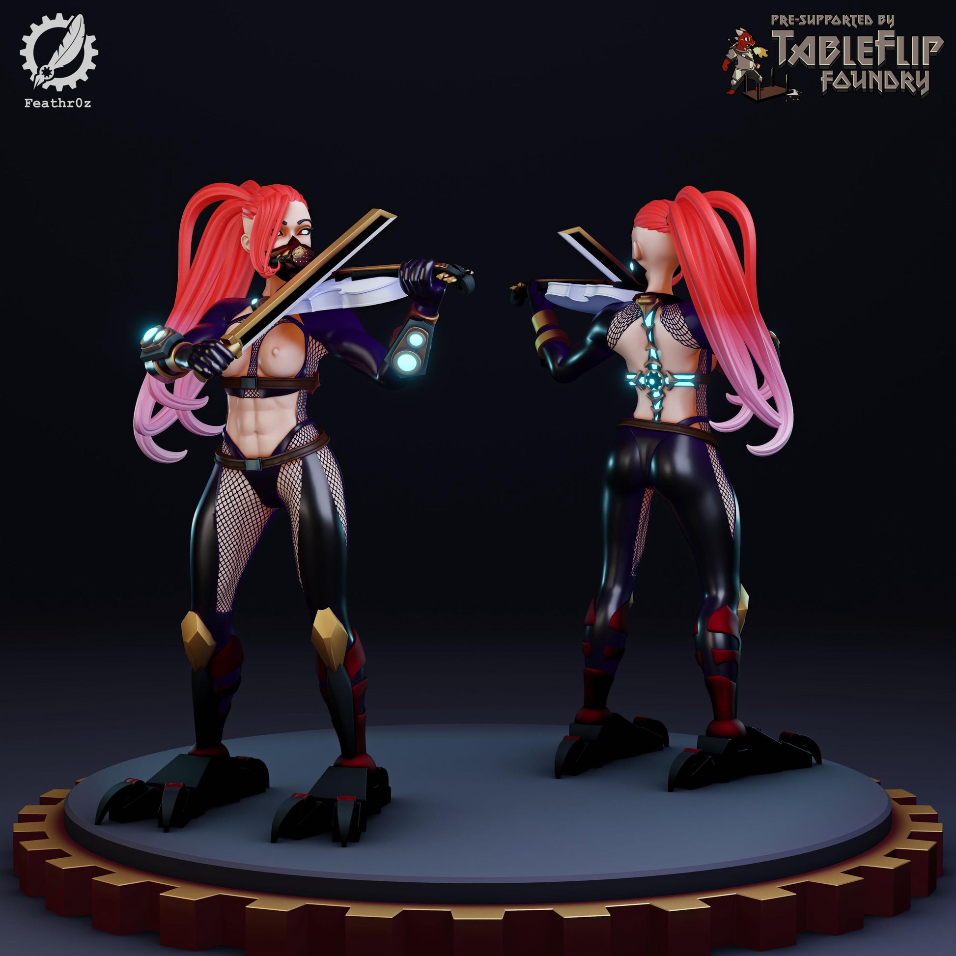 Aurora Vanguard Violinist 003 Miniature (Standard & NSFW Variations) - Feathr0z - 32mm