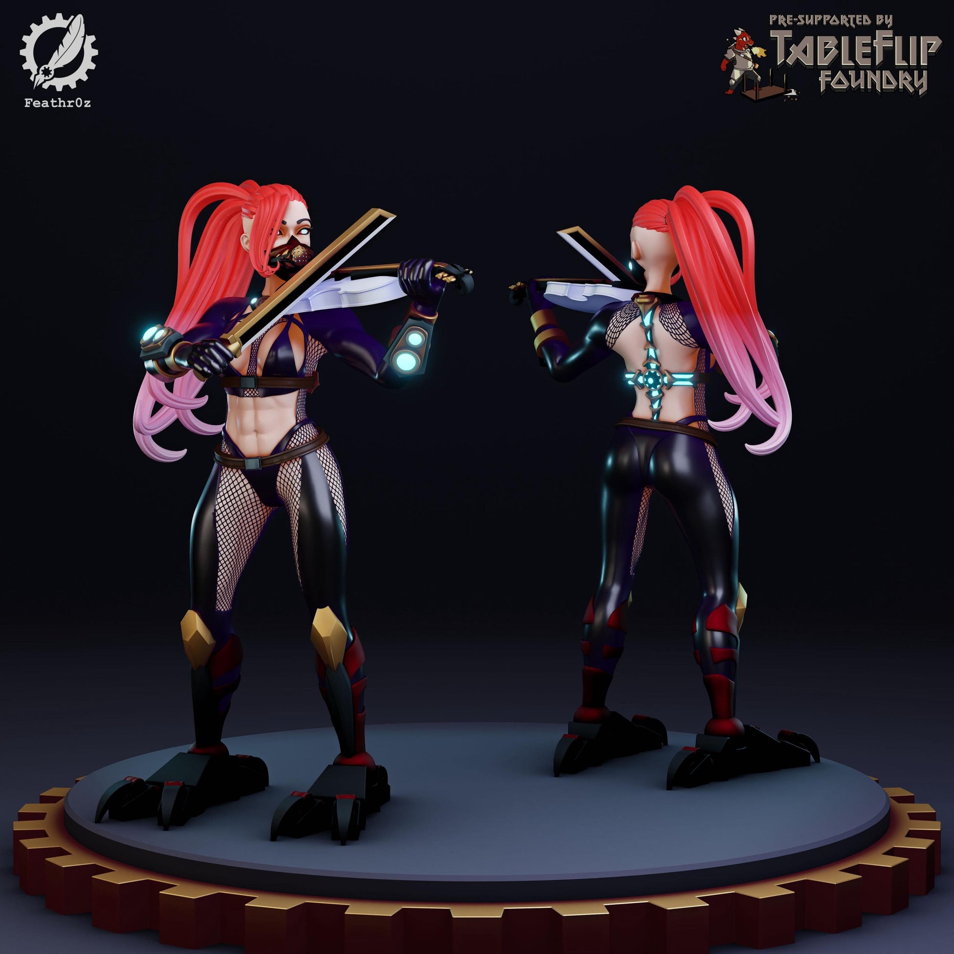 Aurora Vanguard Violinist 003 Miniature (Standard & NSFW Variations) - Feathr0z - 32mm