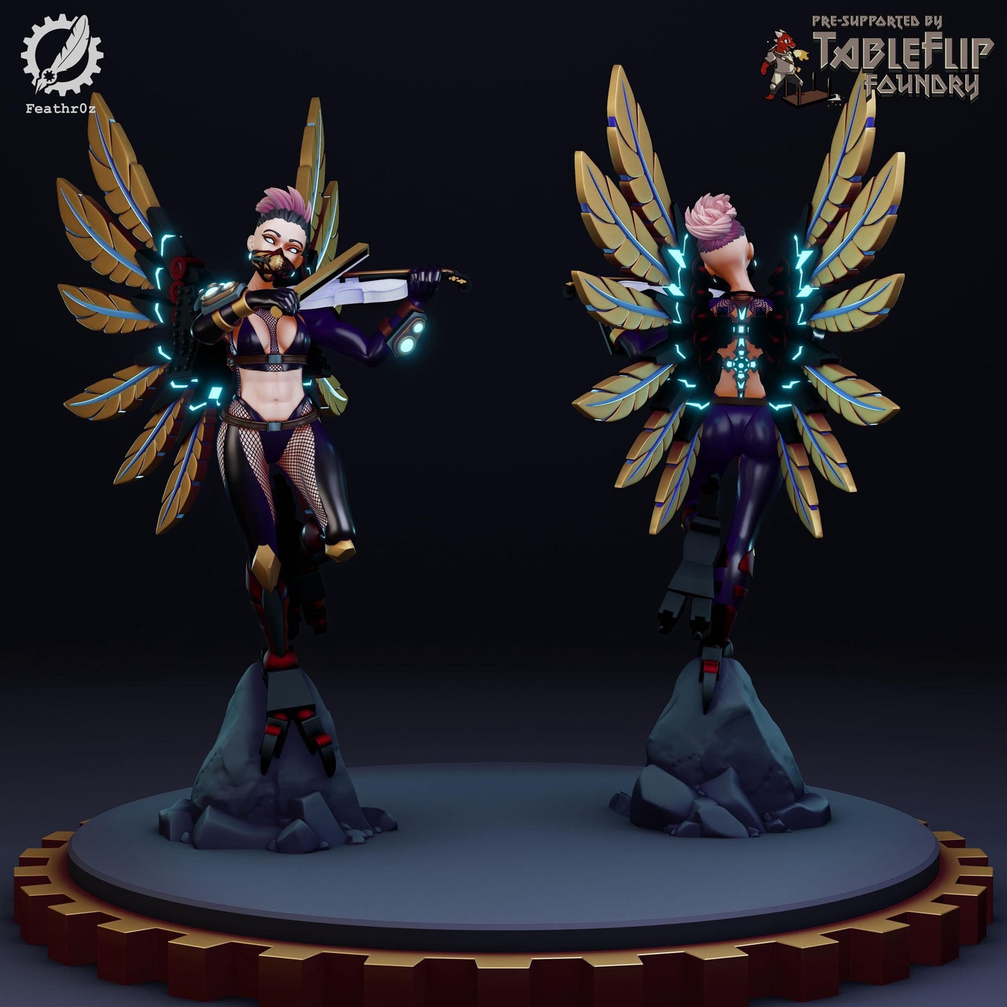 Aurora Vanguard Violinist 004 Miniature (Standard & NSFW Variations) - Feathr0z - 32mm