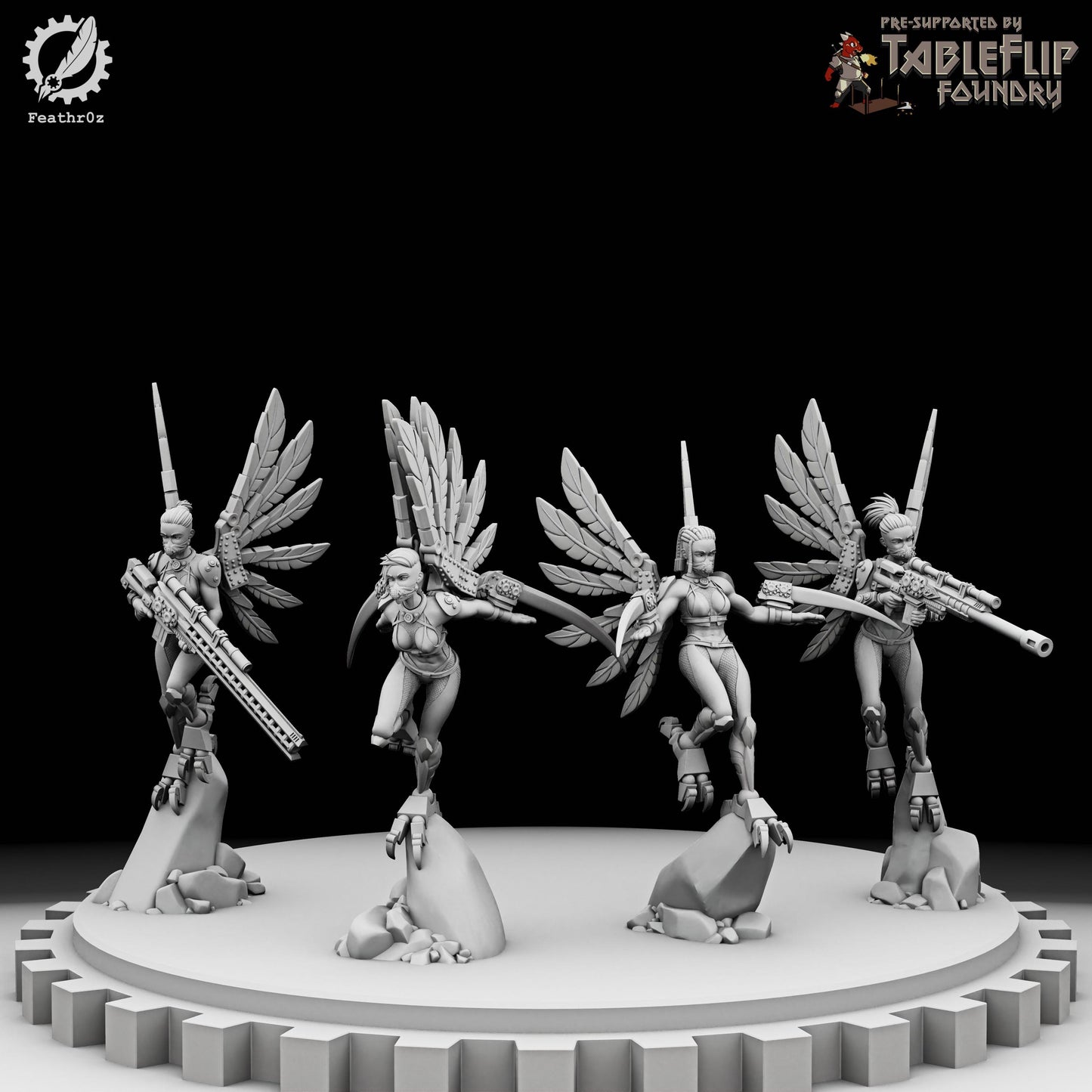 Aurora Vanguard Flying Assassin Squad (Standard & NSFW Variations) - Feathr0z - 32mm