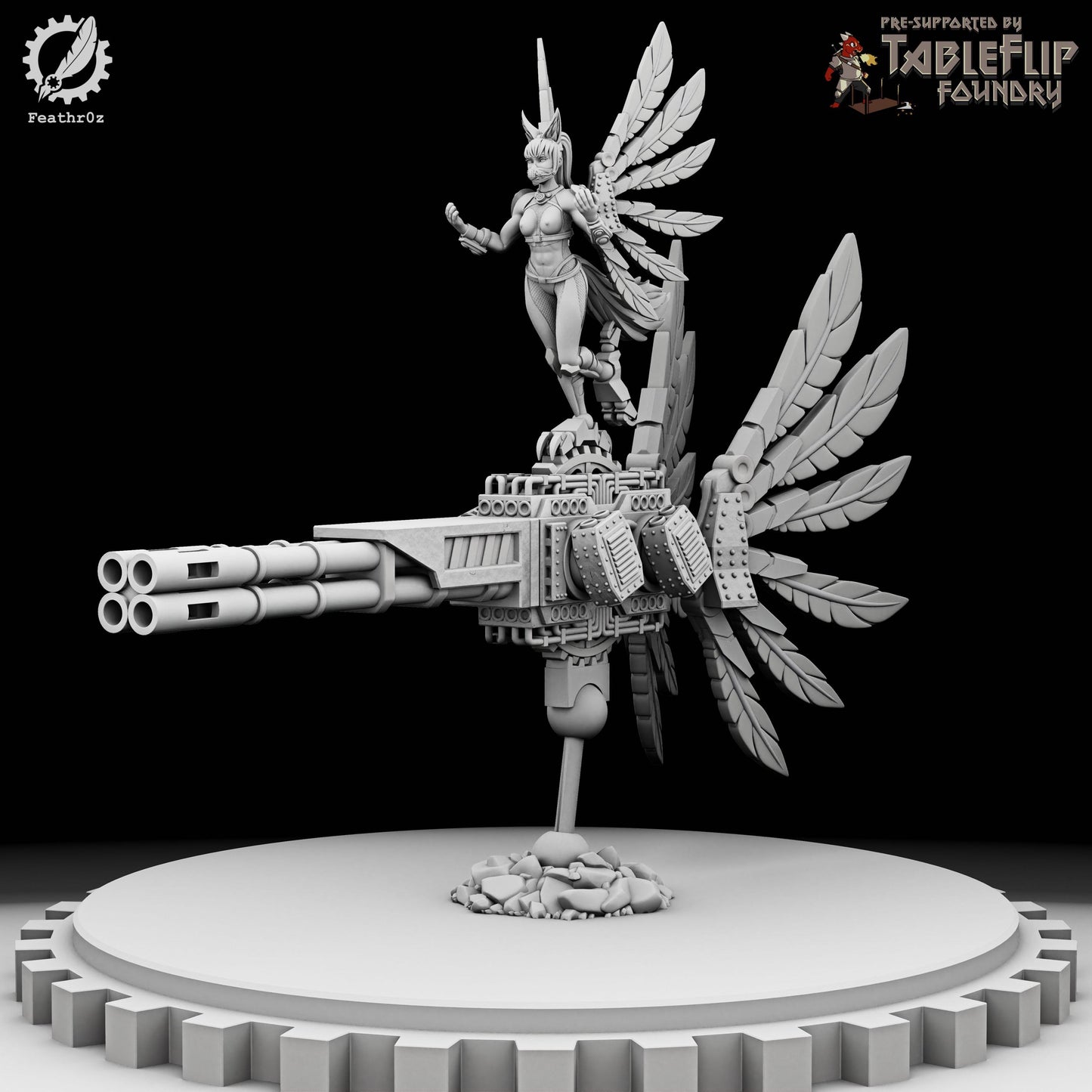 Aurora Vanguard Gun Goddess 002 (Standard & NSFW Variations) - Feathr0z - 32mm