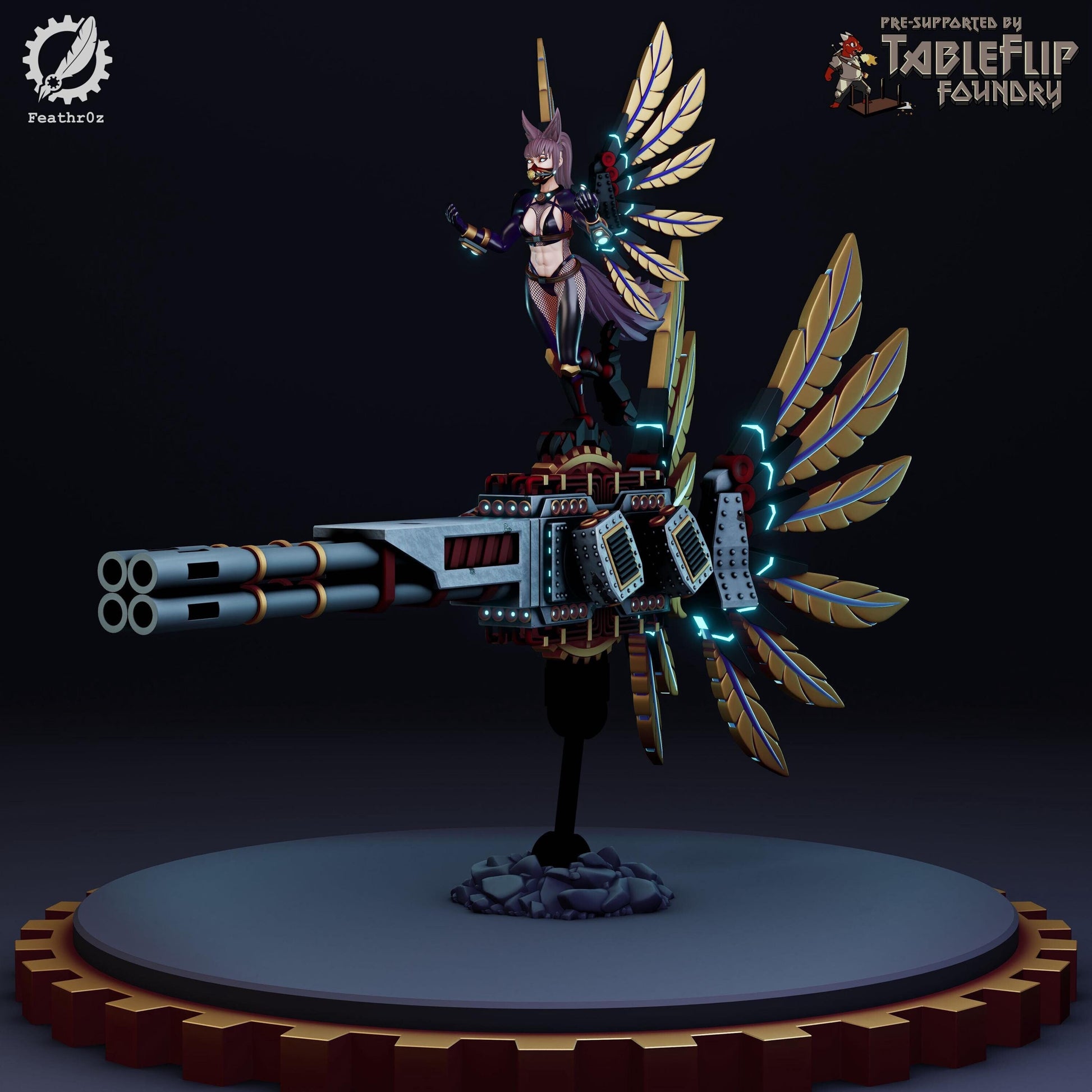 Aurora Vanguard Gun Goddess 002 (Standard & NSFW Variations) - Feathr0z - 32mm