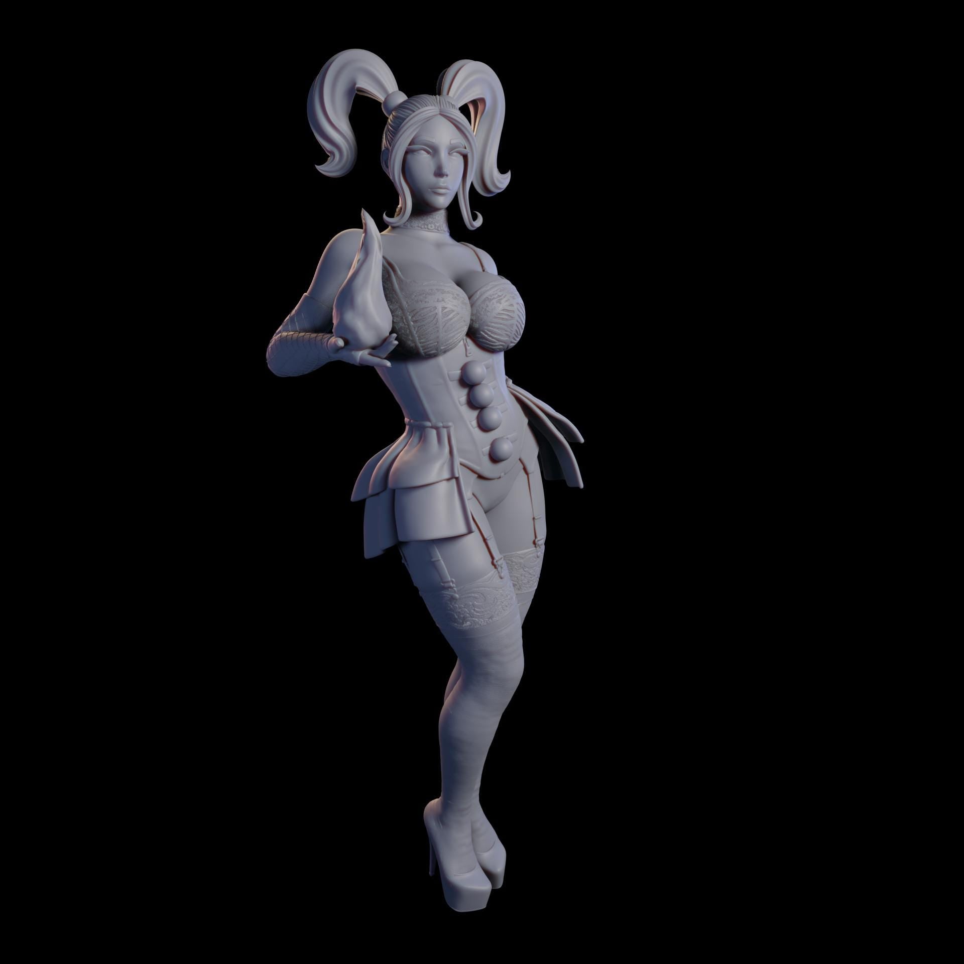 Mystical Courtesan Miniature (2 Poses, Standard & NSFW Variations) - QB Works - 28mm / 32mm / 36mm / 75mm