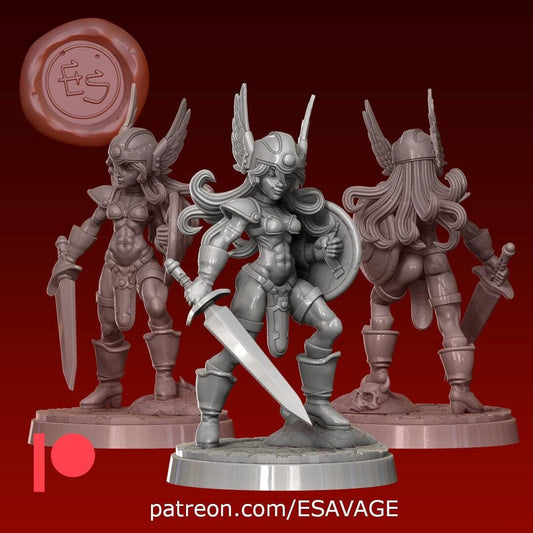 Female Warrior Miniature - Ethan Savage Studios - 28mm / 32mm / 36mm