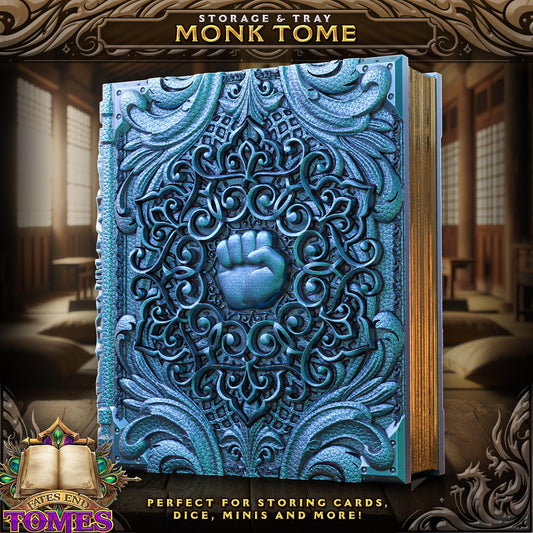 Monk Tome Dice and Card Storage Tray / Deck Box for D&D, Magic the Gathering, Lorcana, and more! - FatesEnd