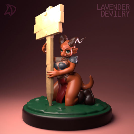 Desktop Skwee, Kobold Squire Pen Holder (Standard & NSFW Variations) - Lavender Devilry