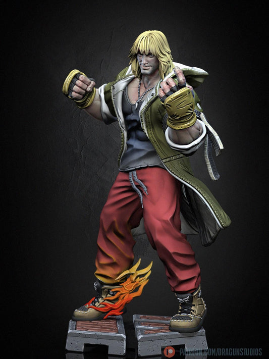 Fiery Fight Master Miniature - DraGun Studios - 28mm / 32mm / 36mm / 75mm / 100mm