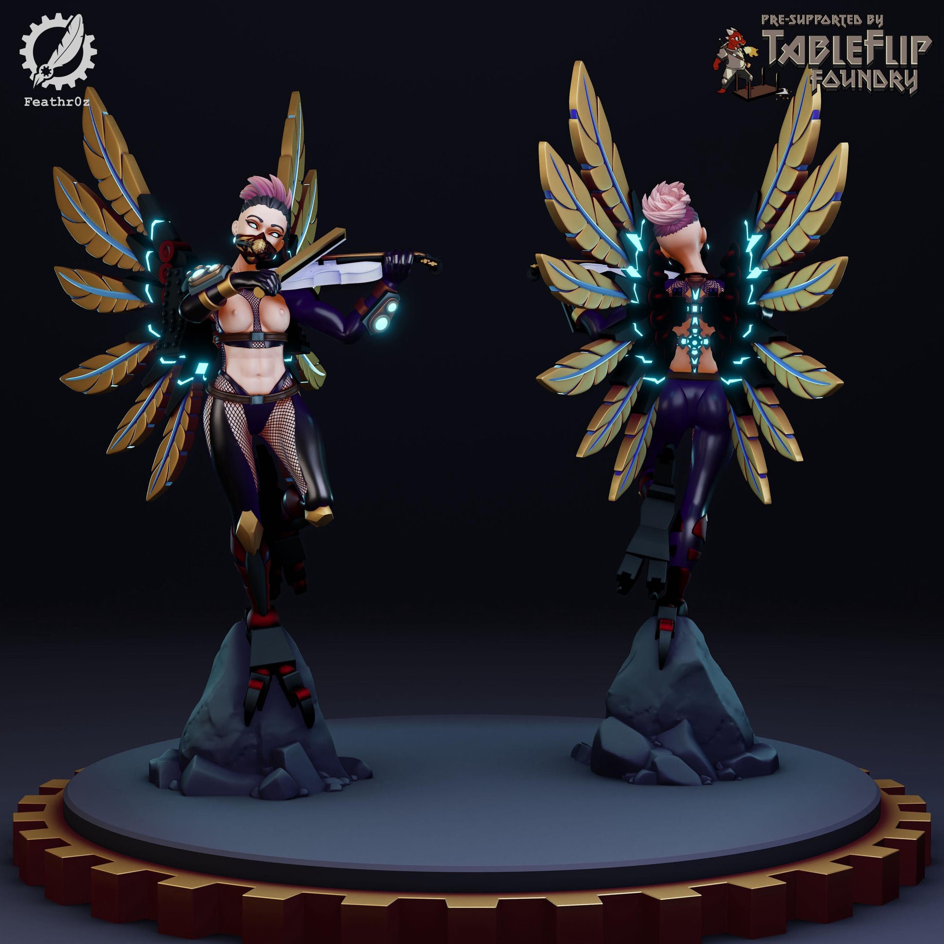 Aurora Vanguard Violinist 004 Miniature (Standard & NSFW Variations) - Feathr0z - 32mm