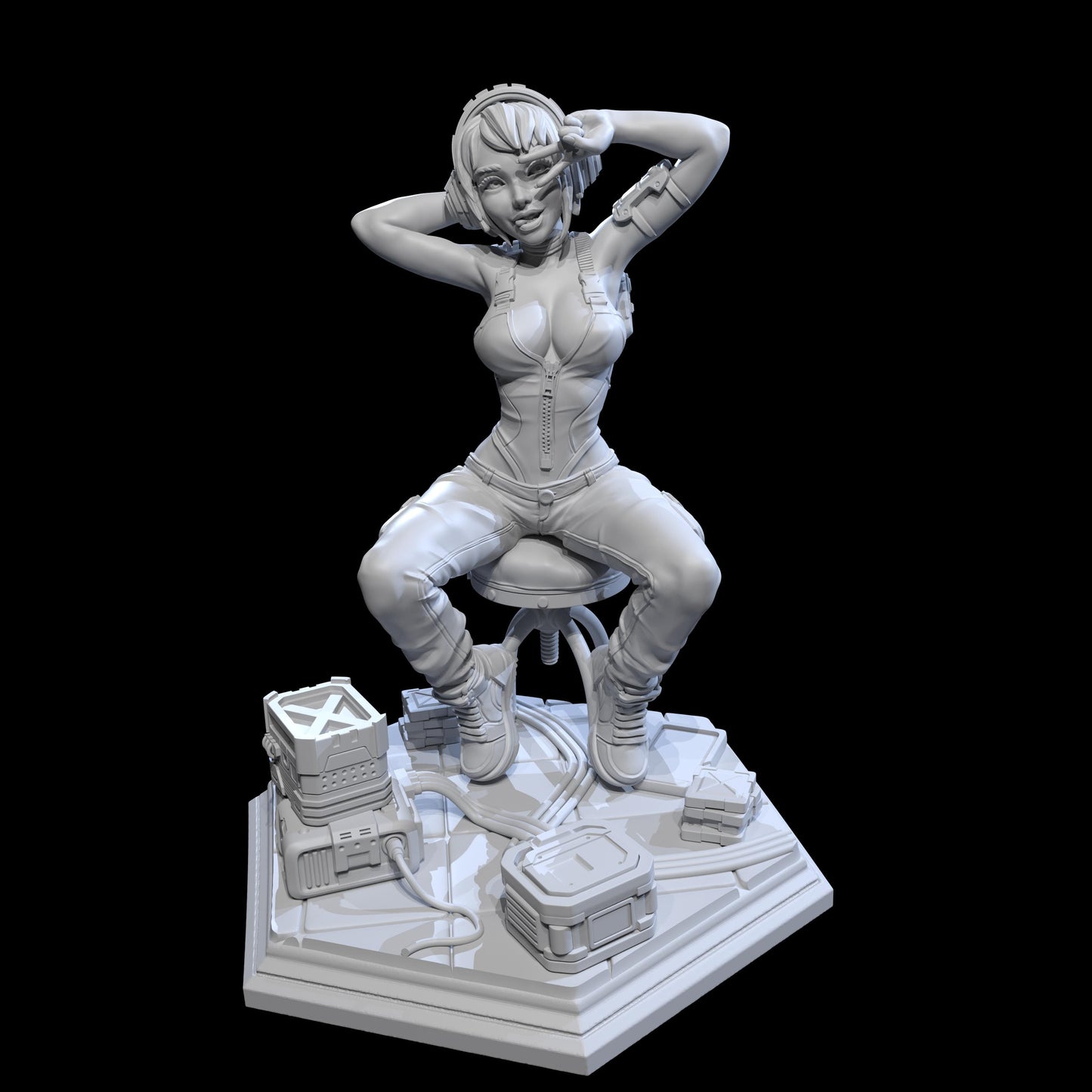 Cyberpunk Girls Miniatures (Standard, NSFW, and Cybercar Variations) - Claudia's Gallery - 28mm / 32mm / 36mm / 75mm