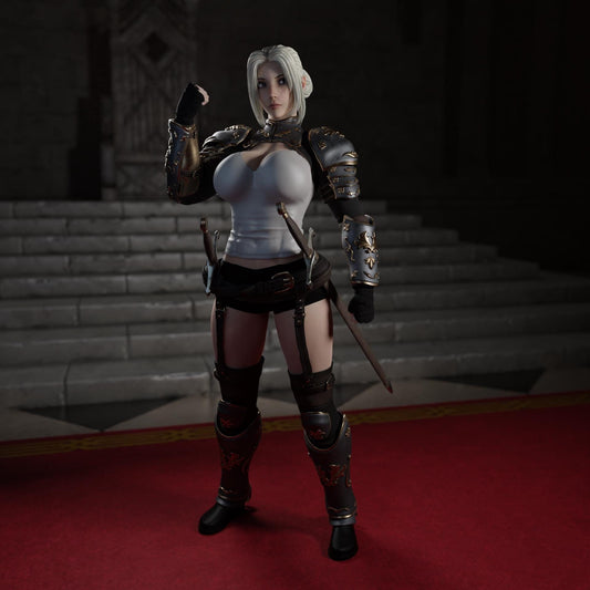 Captain Zara Miniature (2 Variations including NSFW) - QB Works - 28mm / 32mm / 36mm / 75mm