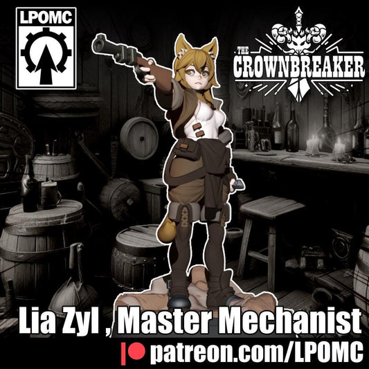 Lia Zyl, Master Mechanist Miniature - LPOMC - 28mm / 32mm / 36mm / 75mm