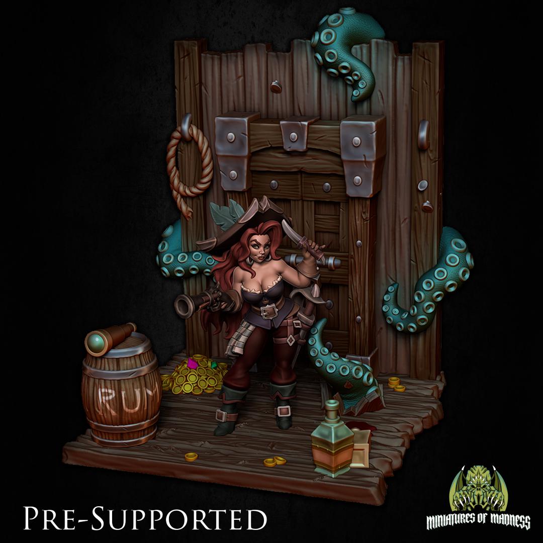 Grace the Piratess Miniature - Miniatures of Madness - 28mm / 32mm / 36mm / Bust / Diorama