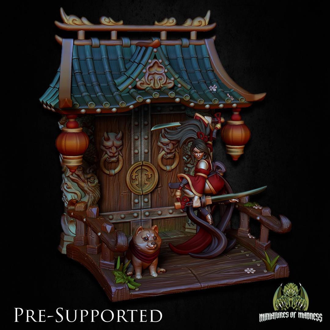 Kimiko the Kunoichi Miniature - Miniatures of Madness - 28mm / 32mm / 36mm / Bust / Diorama