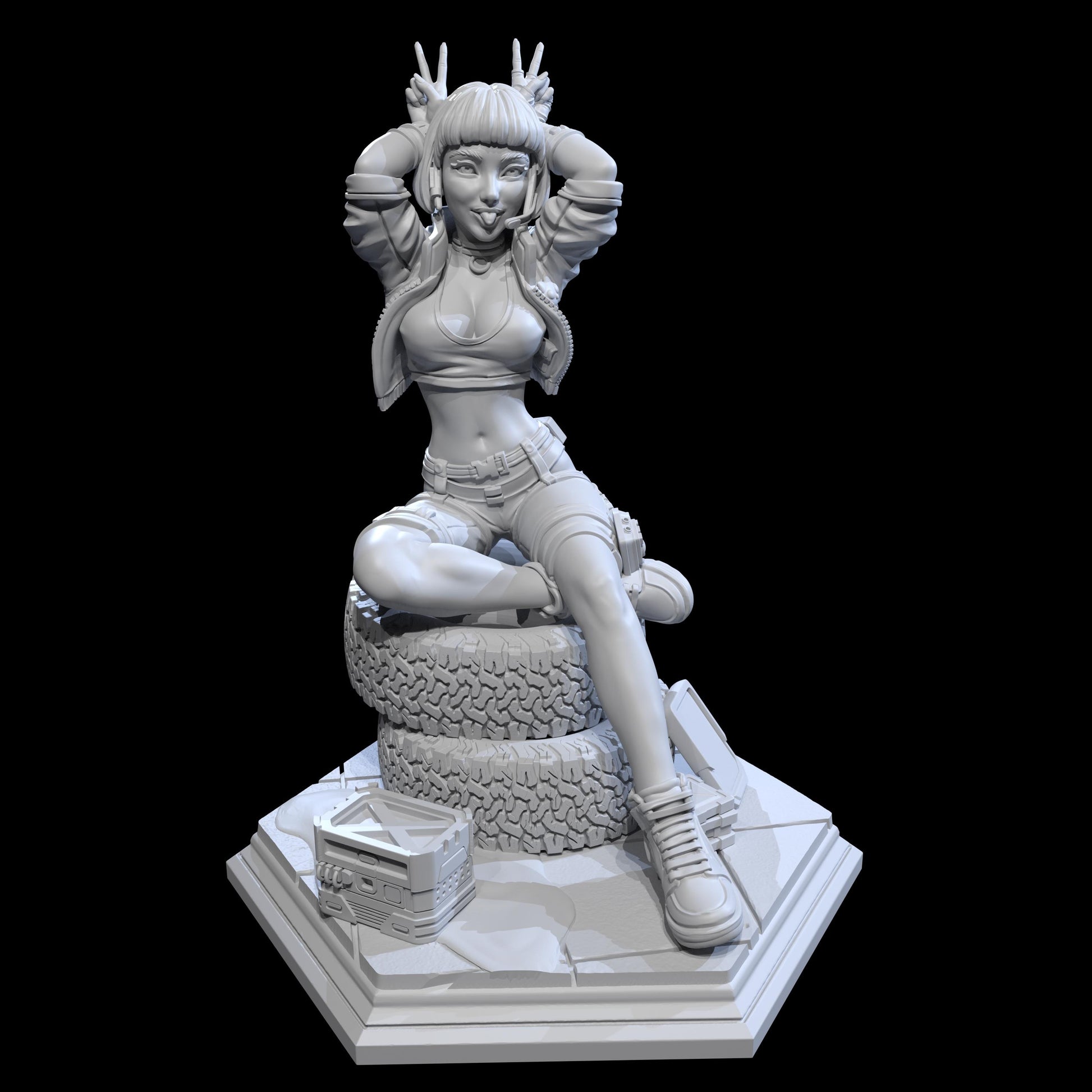 Cyberpunk Girls Miniatures (Standard, NSFW, and Cybercar Variations) - Claudia's Gallery - 28mm / 32mm / 36mm / 75mm