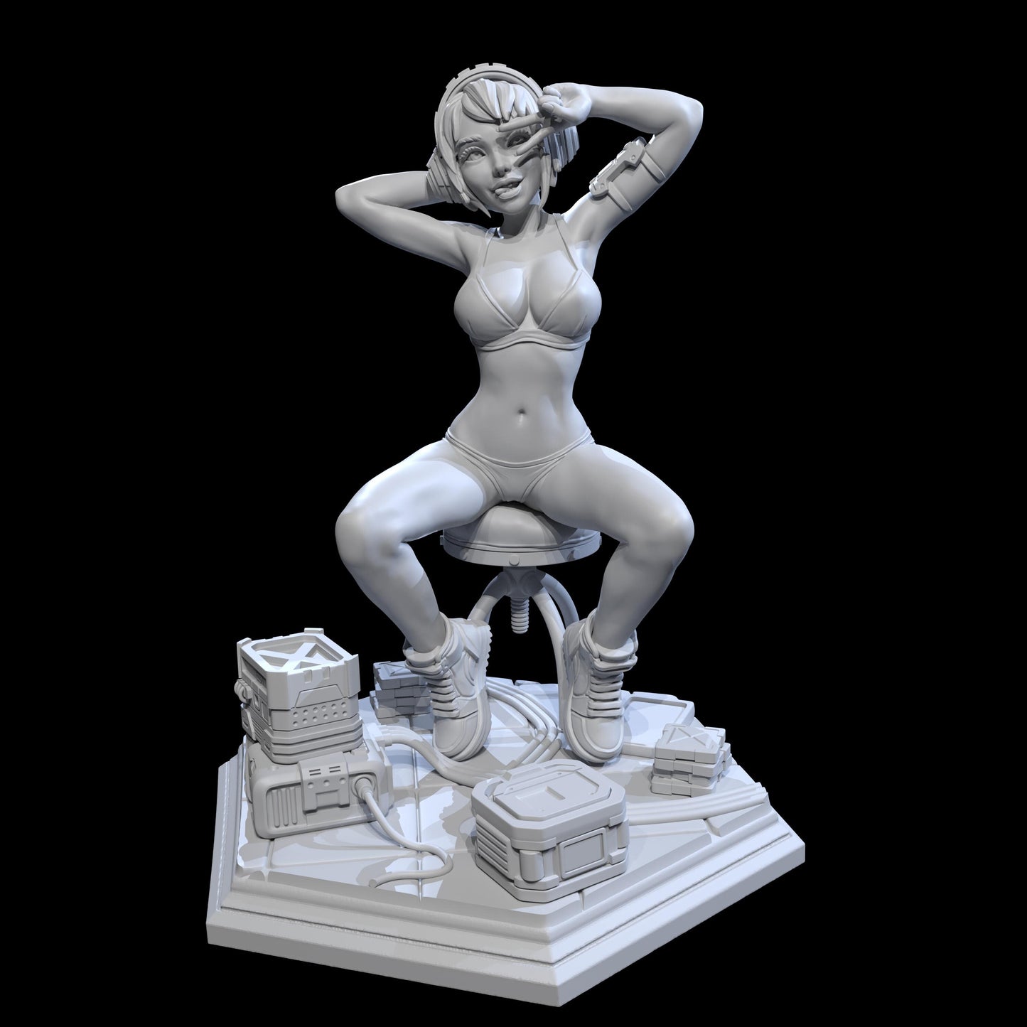 Cyberpunk Girls Miniatures (Standard, NSFW, and Cybercar Variations) - Claudia's Gallery - 28mm / 32mm / 36mm / 75mm