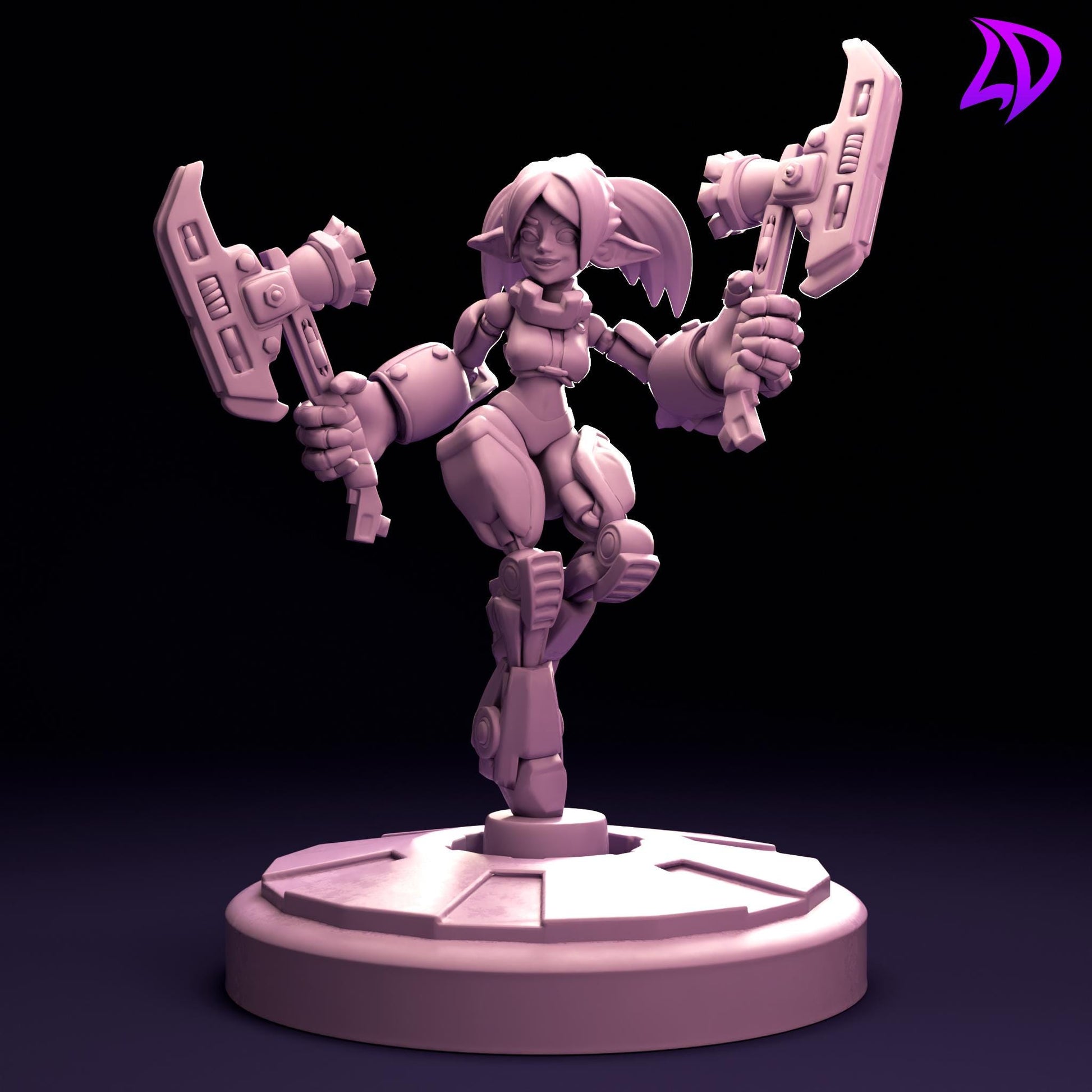 ONO91, Hatchet Wielding Goblin Automaton Miniature (Goblin & Robot Variations) - Lavender Devilry - 28mm / 32mm / 36mm / 75mm