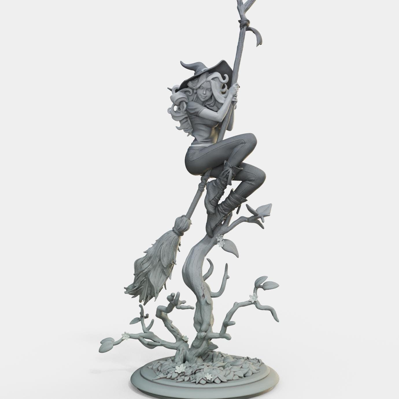 Bloodbound Witch Sarina Miniature (Standard, Hatless, & NSFW Variations) - Female Miniatures - 28mm / 32mm / 36mm / 75mm