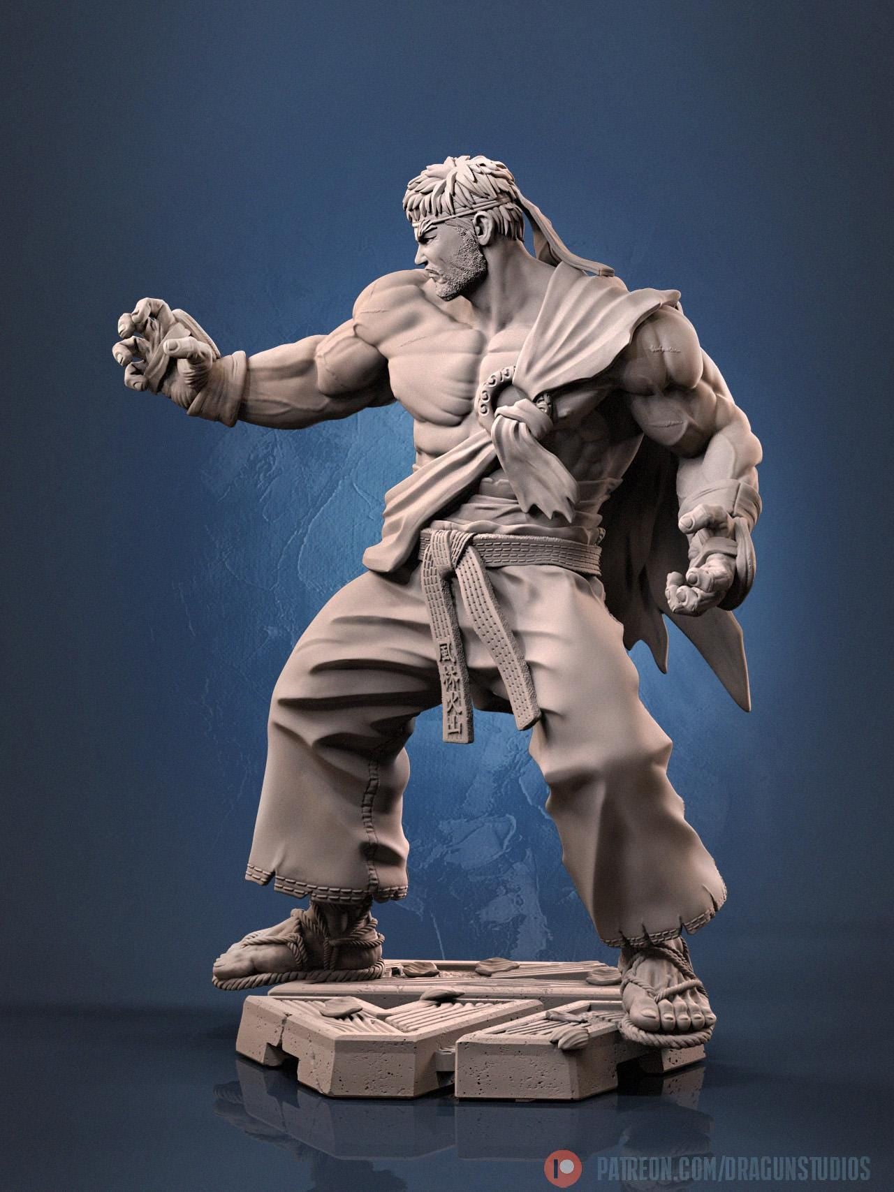 Downright Fierce Fighter Miniature - DraGun Studios - 28mm / 32mm / 36mm / 75mm / 100mm