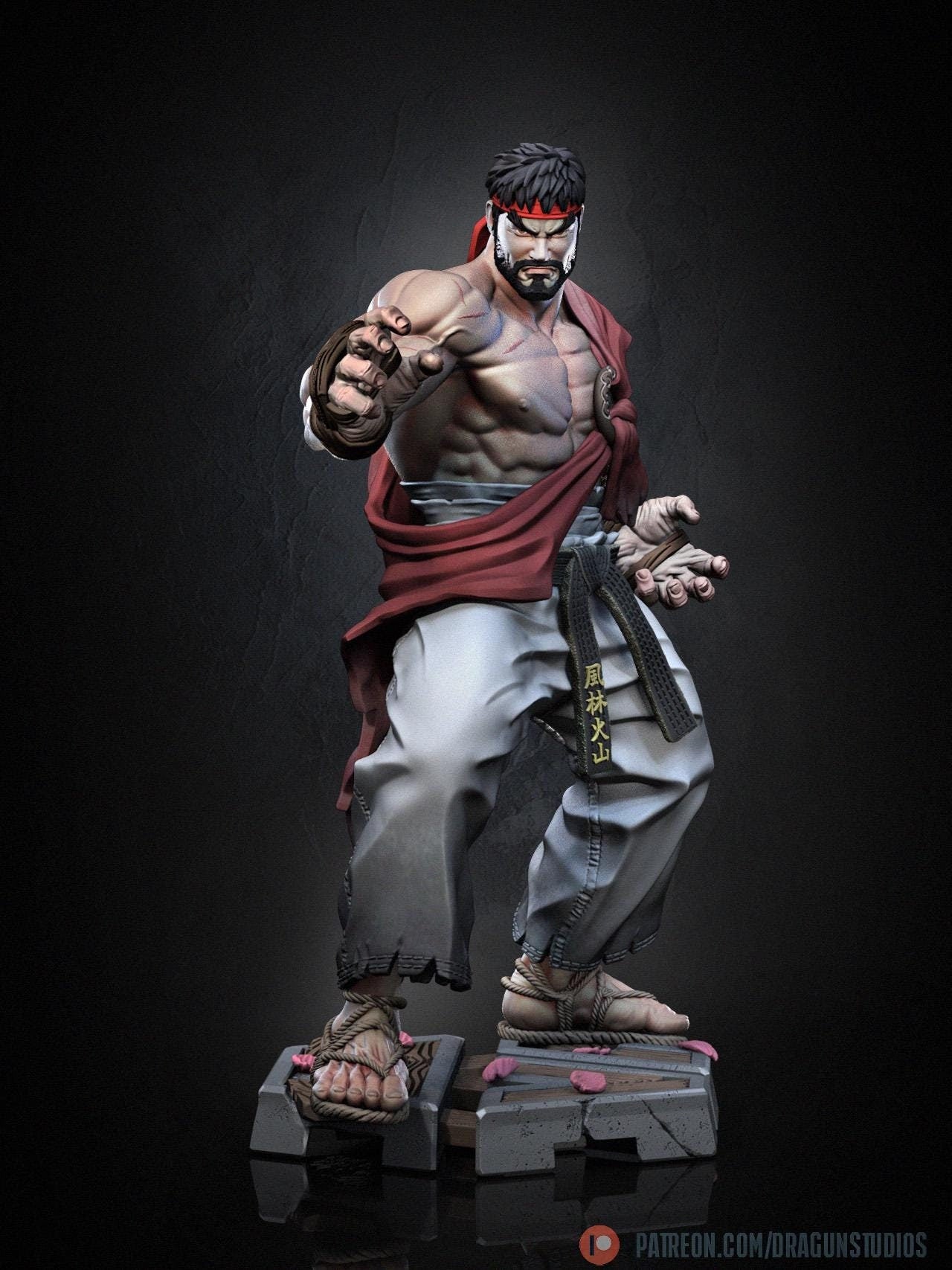 Downright Fierce Fighter Miniature - DraGun Studios - 28mm / 32mm / 36mm / 75mm / 100mm