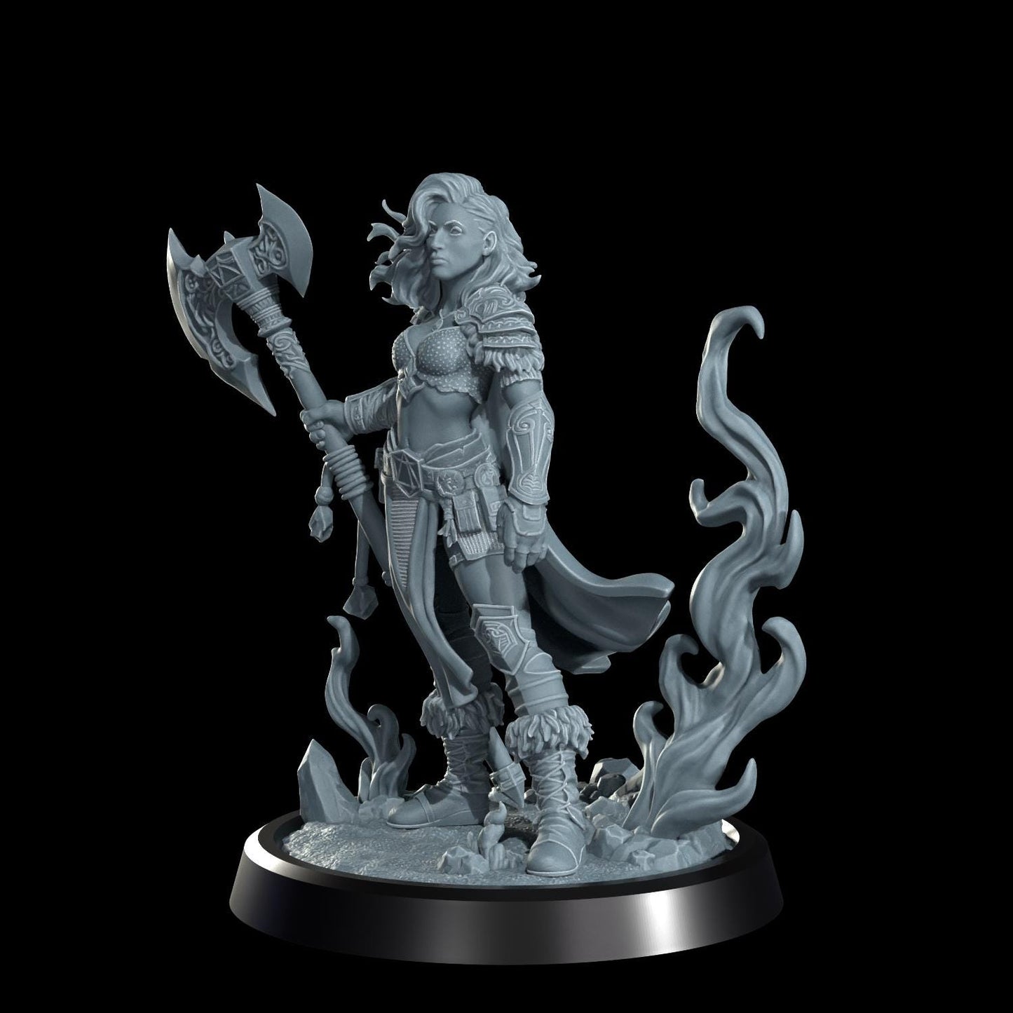 Fire Genasi Miniature (Alternate Weapon Variations) - Cosmondo - 28mm / 32mm / 36mm / 75mm / 120mm