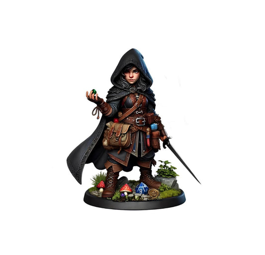 Halfling Rogue Miniature (Alternate Weapon Variations) - Cosmondo - 28mm / 32mm / 36mm / 75mm / 120mm
