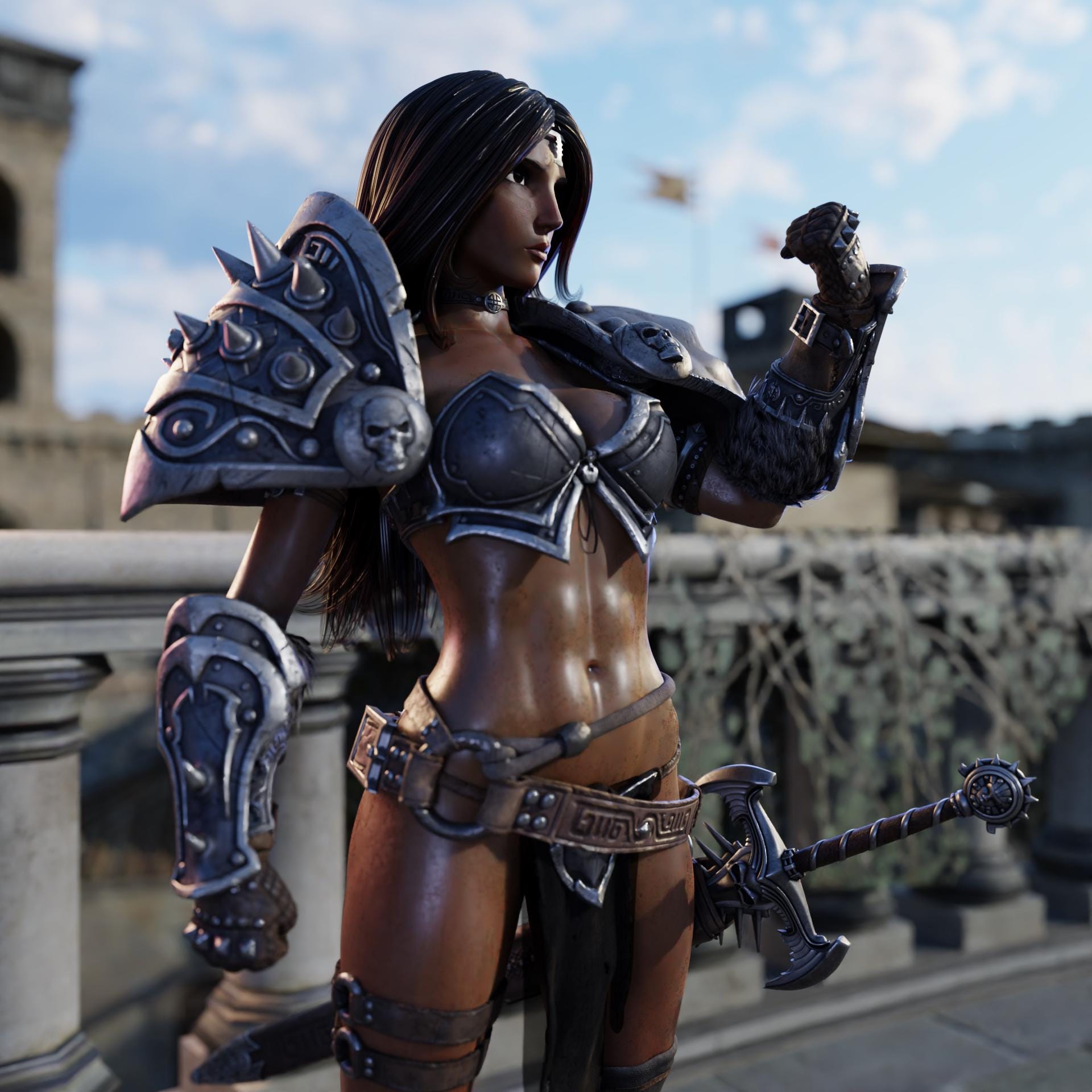 Champion Anya Miniature (Standard & NSFW Variations) - QB Works - 28mm / 32mm / 36mm / 75mm