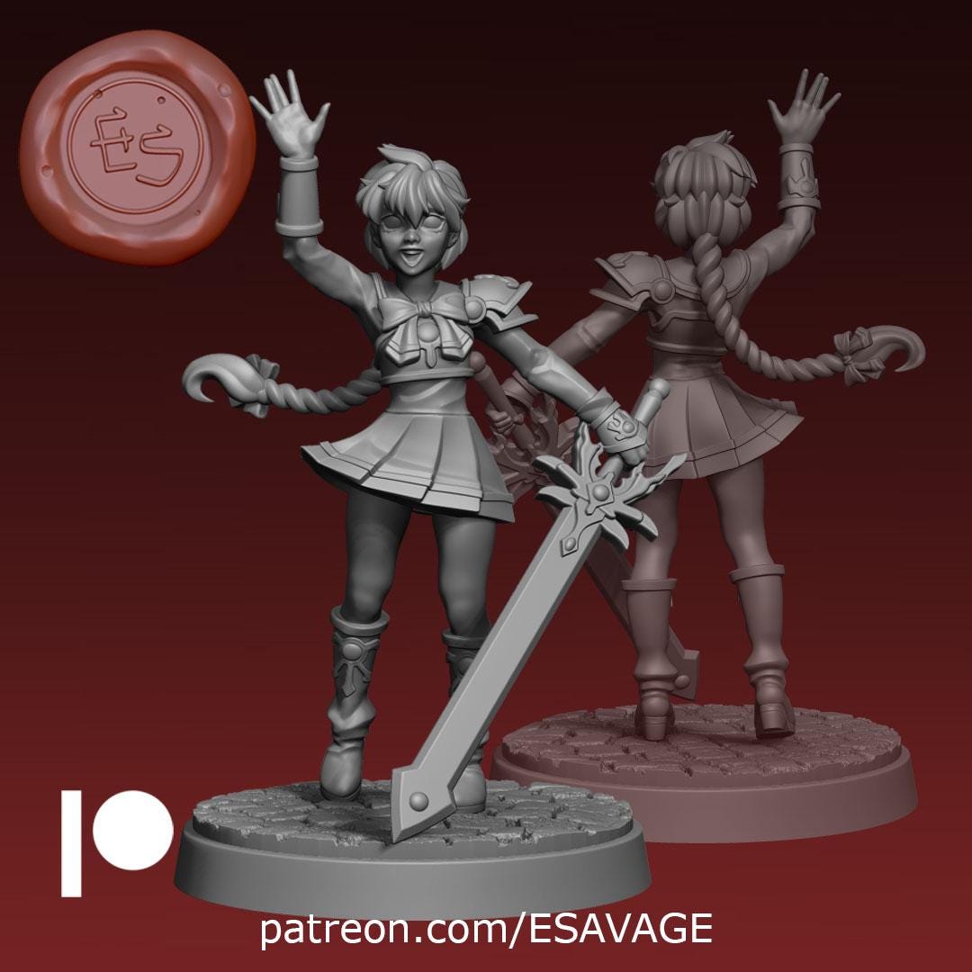 Magic Knight Hikari - Ethan Savage Studios - 28mm / 32mm / 36mm / 75mm