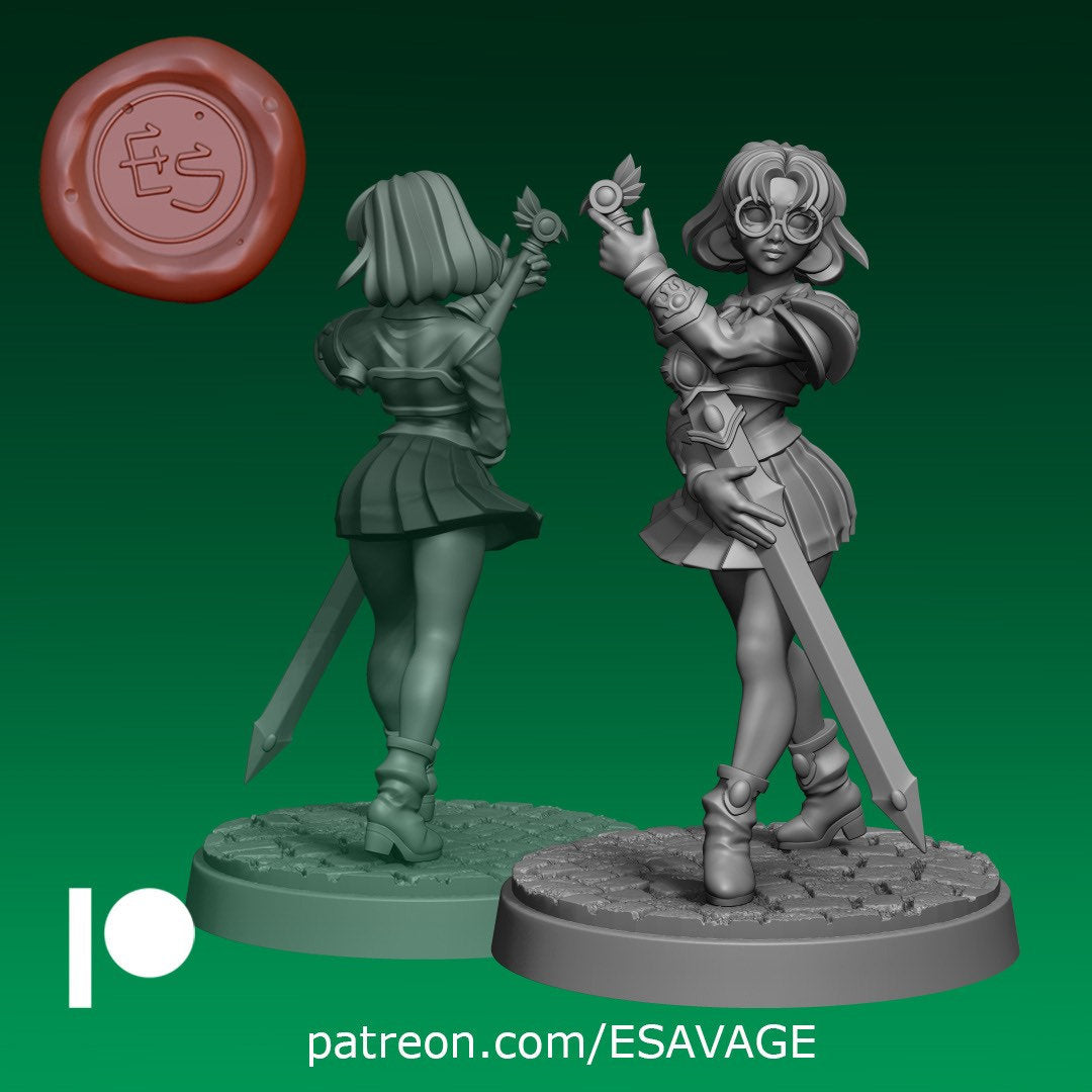 Magic Knight Fumiko - Ethan Savage Studios - 28mm / 32mm / 36mm / 75mm