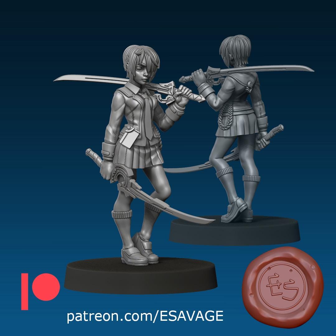 Kayamori Miniature (Standard & Summer Variations) - Ethan Savage Studios - 28mm / 32mm / 36mm / 75mm