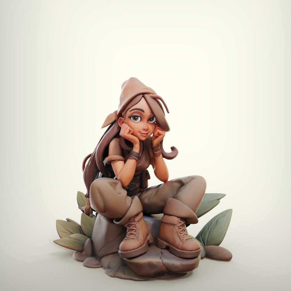 Marvelous Vagabond Miniature (Standard & Tiefling Variations) - Female Miniatures - 28mm / 32mm / 36mm / 75mm