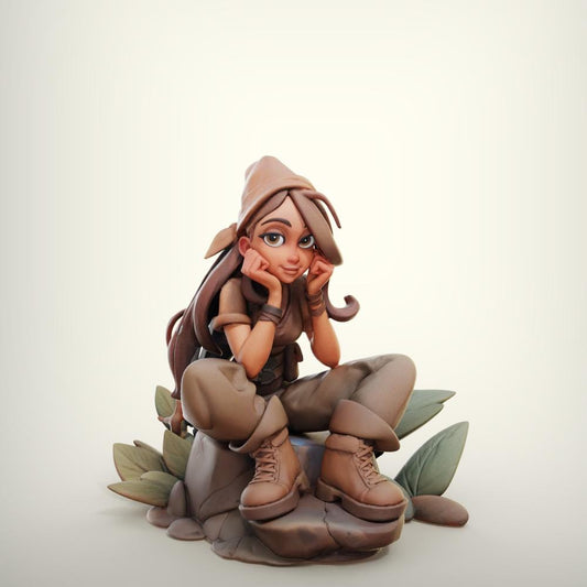 Marvelous Vagabond Miniature (Standard & Tiefling Variations) - Female Miniatures - 28mm / 32mm / 36mm / 75mm