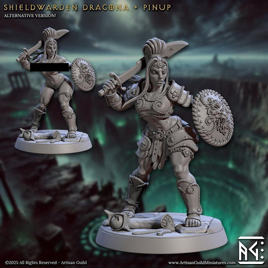 Shieldwarden Dracona Miniature (Standard & NSFW Variations) - Artisan Guild - 28mm / 32mm / 36mm