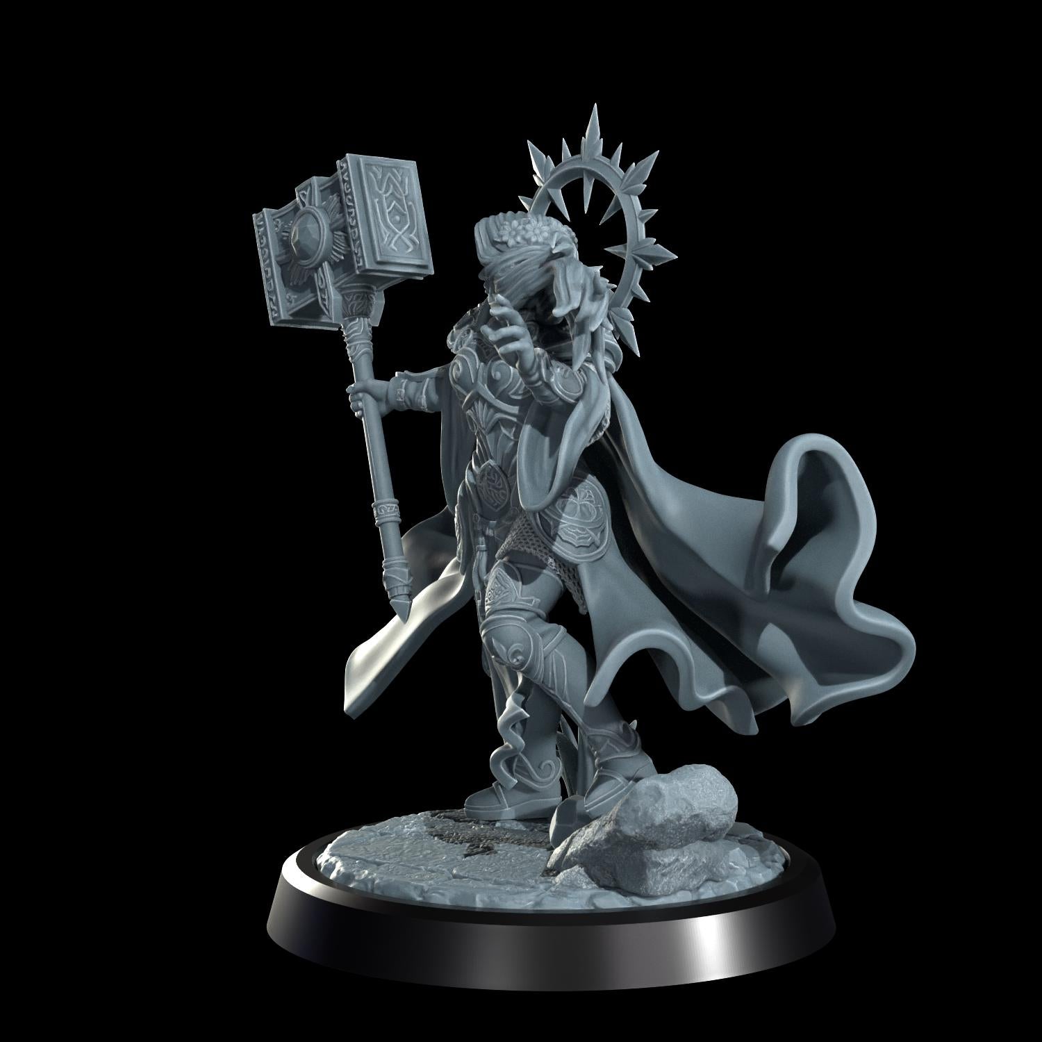 Aasimar Cleric Miniature (Alternate Weapon Variations) - Cosmondo - 28mm / 32mm / 36mm / 75mm / 120mm