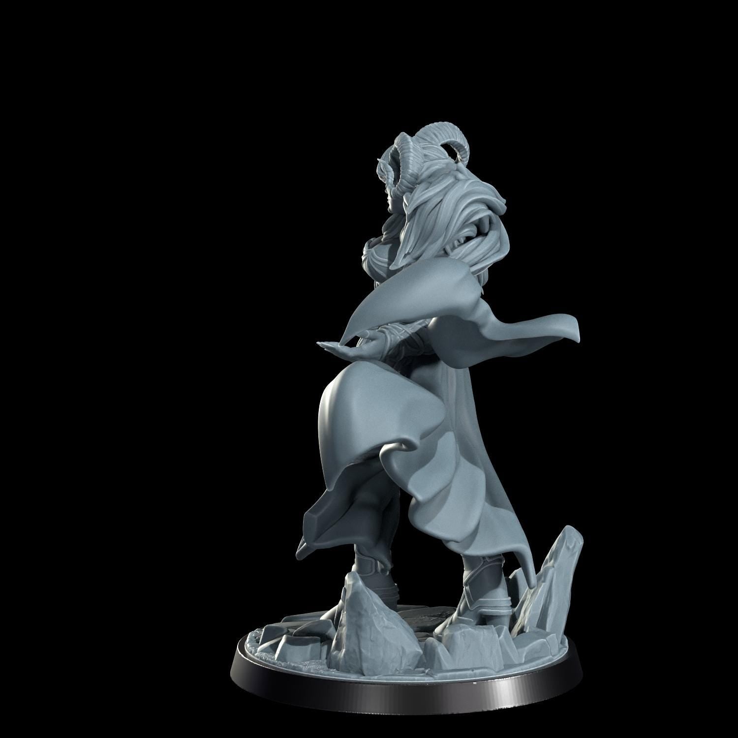 Tiefling Warrior Miniature (Alternate Weapon Variations) - Cosmondo - 28mm / 32mm / 36mm / 75mm / 120mm