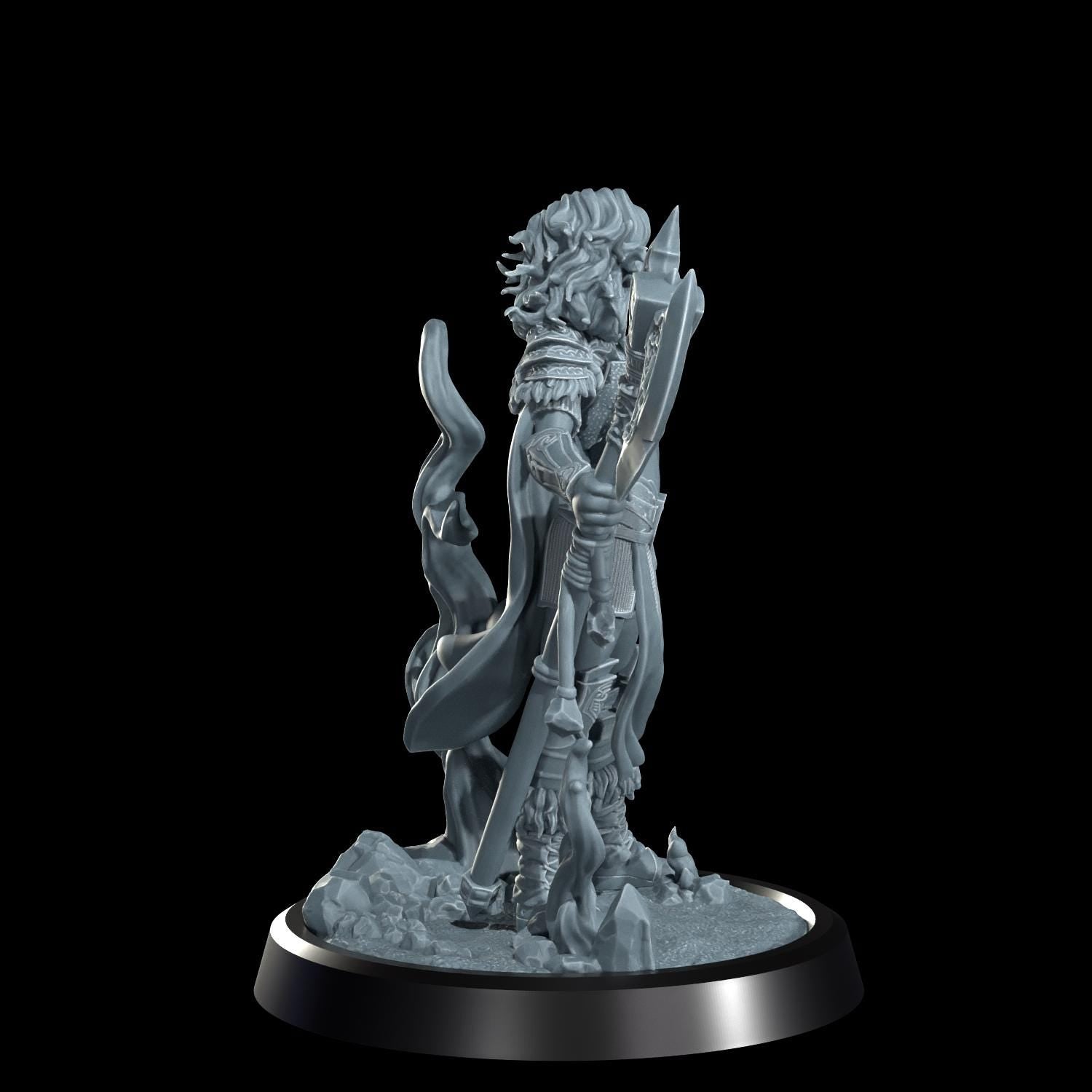 Fire Genasi Miniature (Alternate Weapon Variations) - Cosmondo - 28mm / 32mm / 36mm / 75mm / 120mm