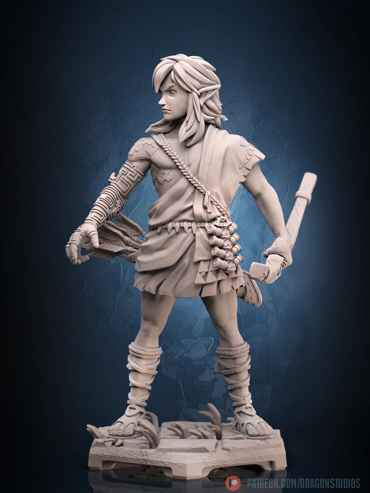 Archaic Elven Hero Miniature - DraGun Studios - 28mm / 32mm / 36mm / 75mm / 100mm