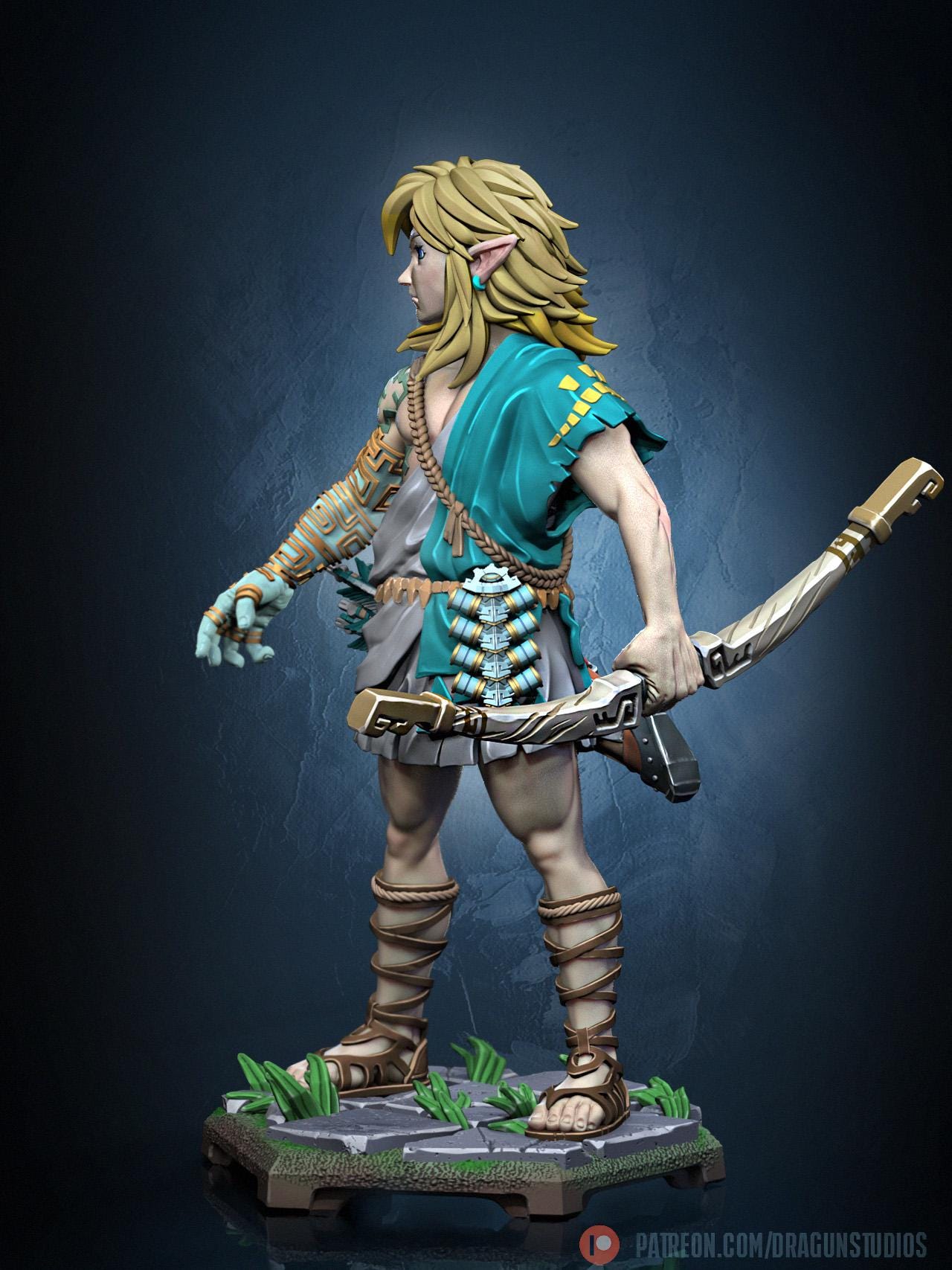 Archaic Elven Hero Miniature - DraGun Studios - 28mm / 32mm / 36mm / 75mm / 100mm
