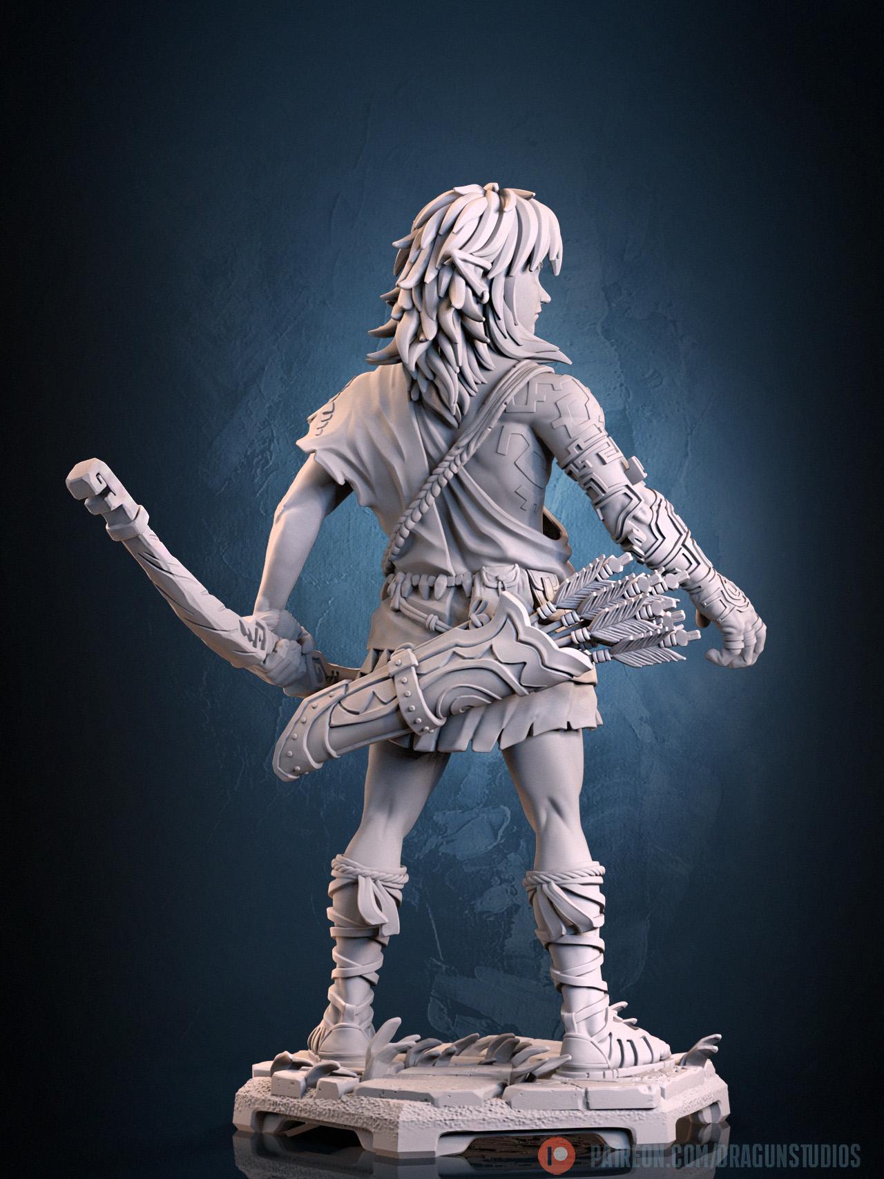 Archaic Elven Hero Miniature - DraGun Studios - 28mm / 32mm / 36mm / 75mm / 100mm