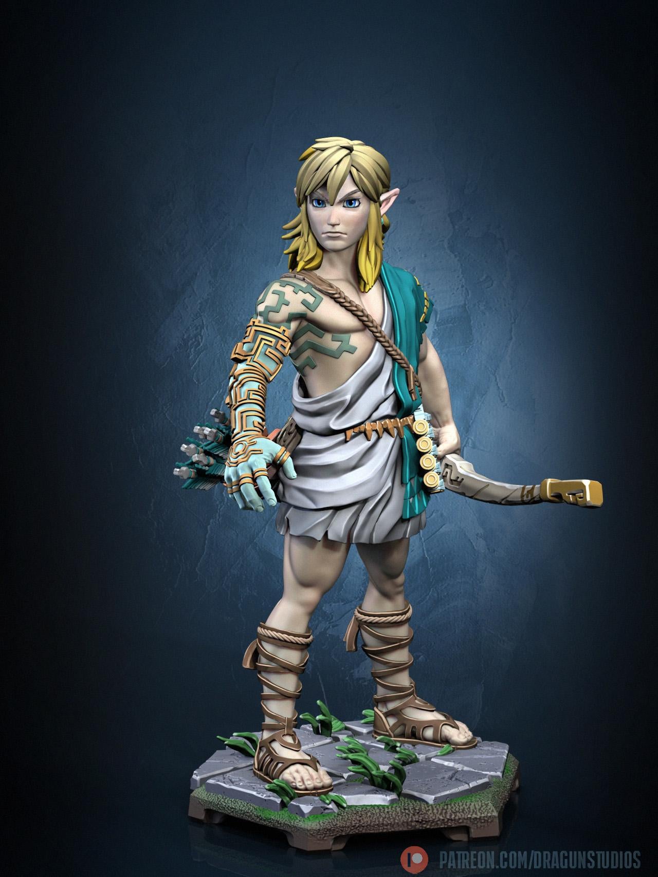 Archaic Elven Hero Miniature - DraGun Studios - 28mm / 32mm / 36mm / 75mm / 100mm