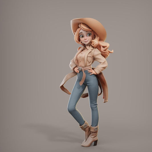 Marvelous Cowgirl Miniature - Female Miniatures - 28mm / 32mm / 36mm / 75mm